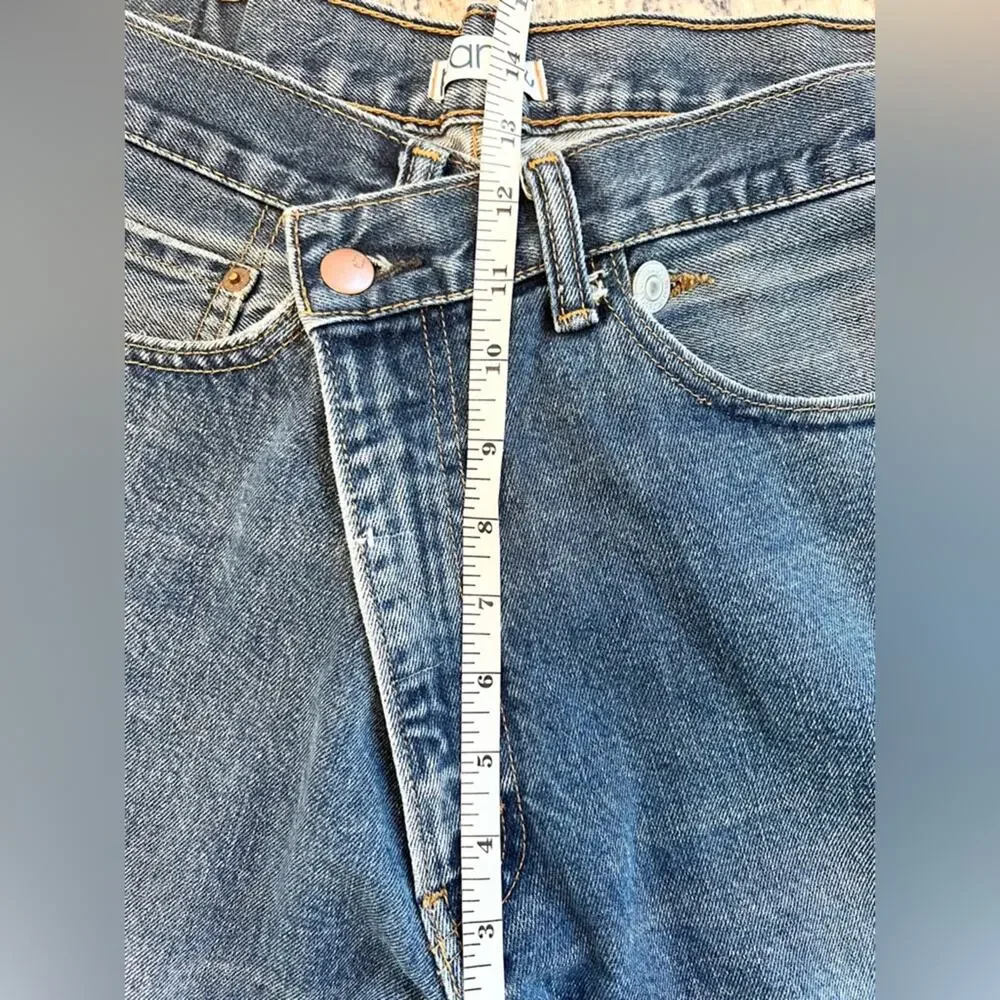 Parke Shortie Crossover Short in Denim Blue high rise baggy vintage long